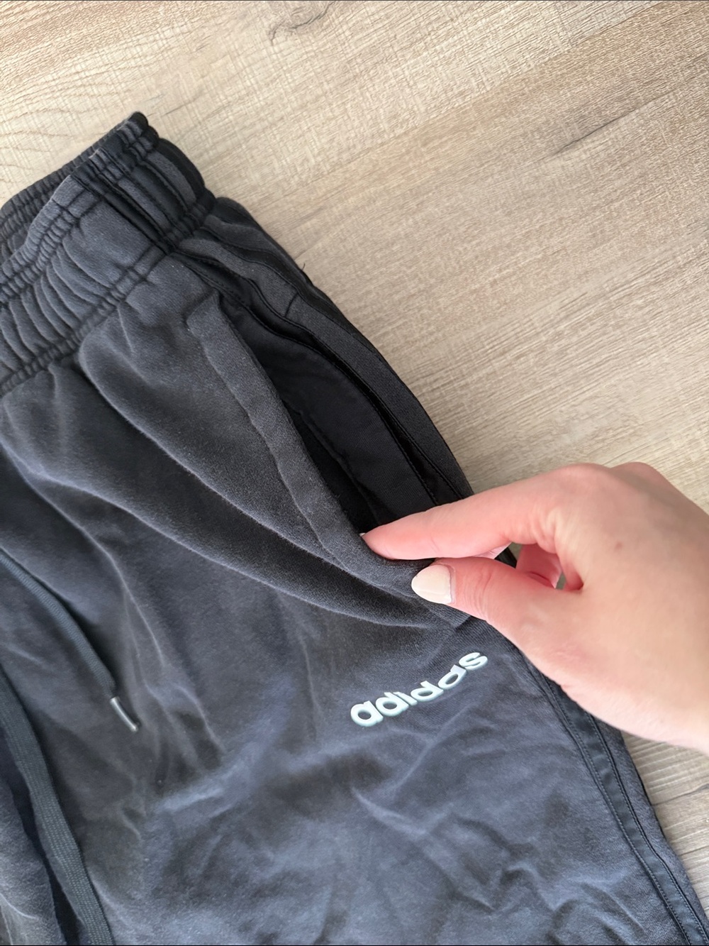 adidas Black Jogger Pants with Side Stripe Detailing - Picture 3 of 4